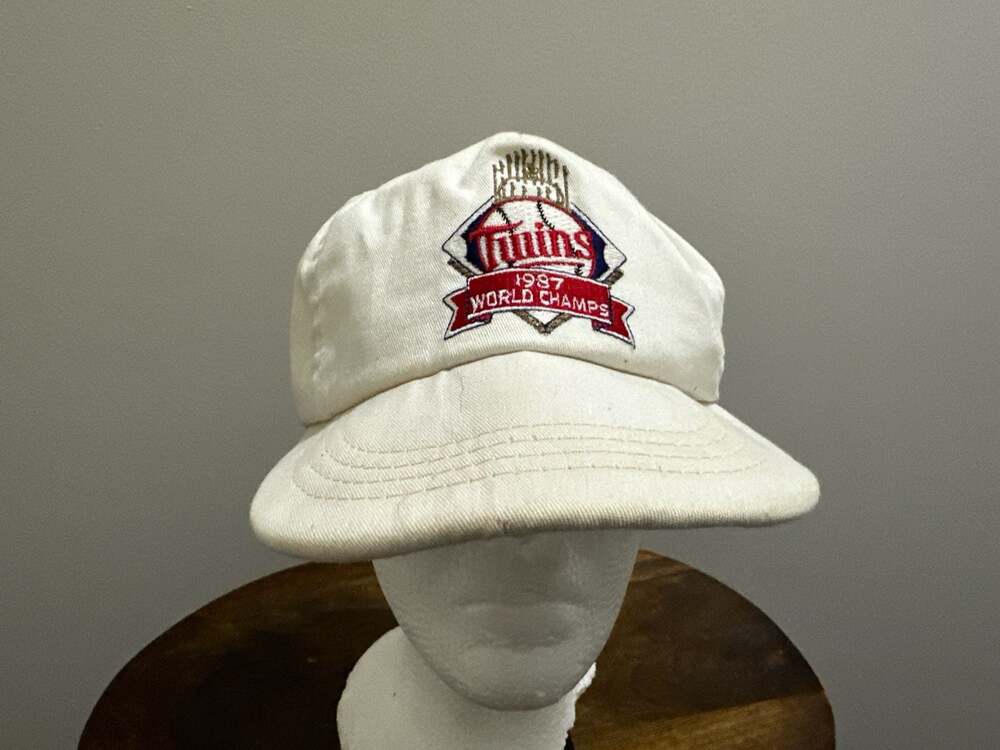 Vintage Annco Minnesota Twins 1987 World Series Champions Snapback Hat White
